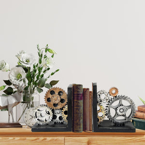 Decorative Gear Bookends Set of 2