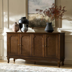 58" Farmhouse Buffet Cabinet Sideboard with 4 Doors and Adjustable Shelves