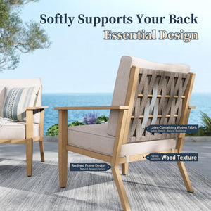 Outdoor Patio Conversation Set with Sofa, Swivel Chairs & Nested Table