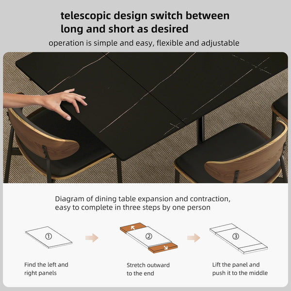 Extendable Sintered Stone Dining Table for 6–10 Seats