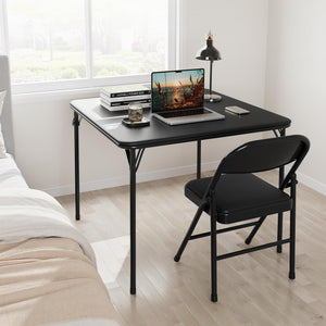 5-Piece Folding Table and Chair Set with Metal Frame