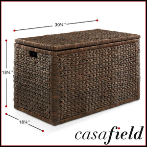 Water Hyacinth Storage Chest with Lid, Handles & Safety Hinge