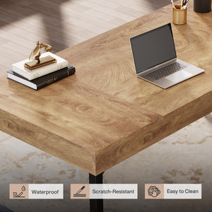 55" Industrial Executive Desk with Metal Legs
