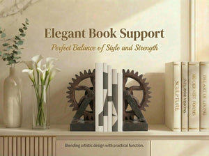 Steampunk Gymnastic Men Bookends – Resin Bronze Finish, 1 Pair