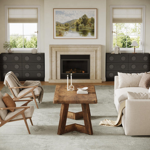 Farmhouse Coffee Table with V-Shaped Legs