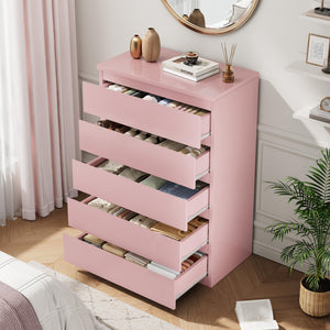 5-Drawer Chest Dresser with Handleless Design