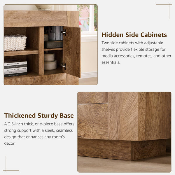 70" TV Stand Entertainment Center with Storage Cabinets