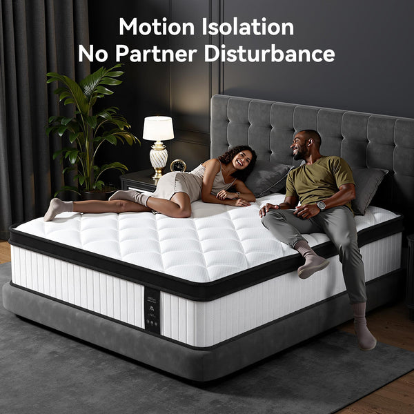 Queen Mattress 12 Inch Hybrid Pillow Top with Memory Foam & Pocket Springs