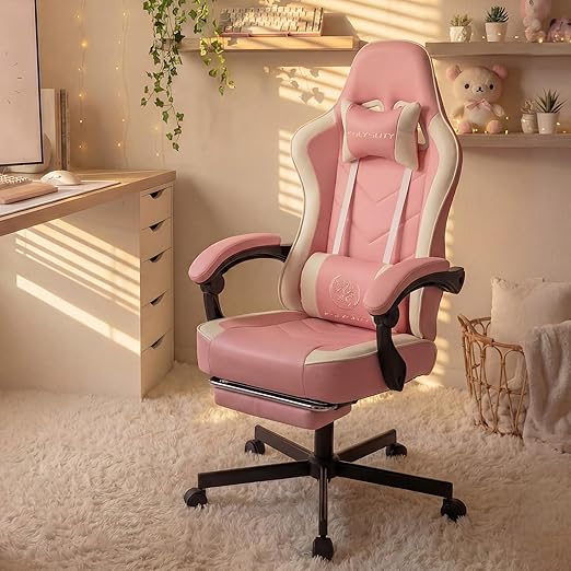 Ergonomic Leather Office Chair – Pocket Spring Cushion, Headrest, Footrest & Reclining Backrest