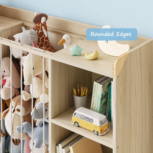 Kids Toy Storage Organizer — 6-Cube Shelf with Drawers & Stuffed Animal Zoo