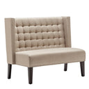 Upholstered Loveseat Bench with Back – Diamond Tufted Sofa Settee