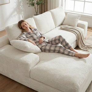 L-Shaped Cloud Sectional Sofa with Chaise