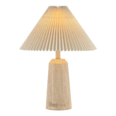 Resin Cylinder Table Lamp with Pleated Shade