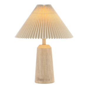 Resin Cylinder Table Lamp with Pleated Shade