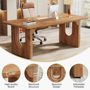 70.9" Large Executive Office Desk with Dual Base