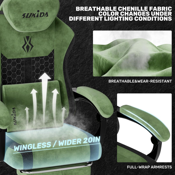 Ergonomic High-Back Gaming & Office Chair with Lumbar Support
