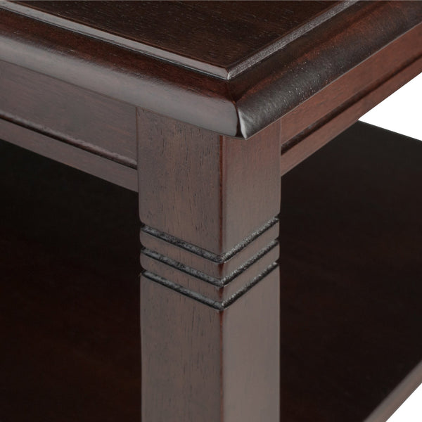 37" Transitional Coffee Table with Lower Storage Shelf