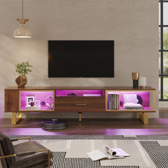 70-Inch LED TV Stand with Storage Drawer – Walnut