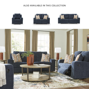 Reclining Sofa Set with Tufted Back & Pull Tab — Polyester Upholstery