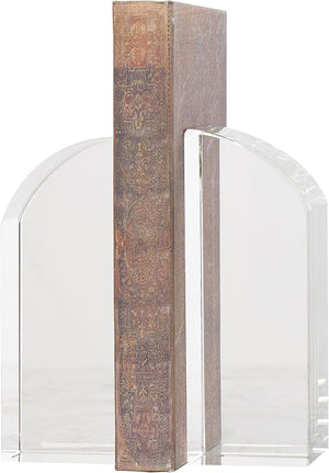 Clear Glass Horse Bookends Set of 2 with Pyramid Base