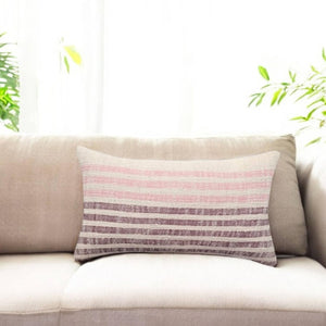 14x24 Lumbar Pillow Cover – Handwoven Cotton Accent Cushion