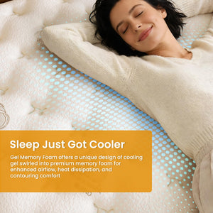 Queen Hybrid Pillow Top Mattress – Dual-Sided Cooling Gel Memory Foam