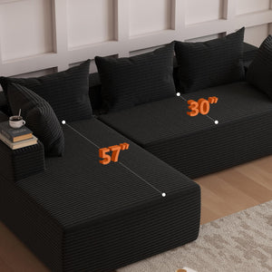 108" Modular Sectional Sofa L-Shape with Deep Seat