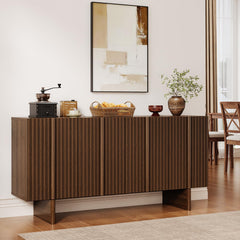 63" Fluted Sideboard Buffet Cabinet with Adjustable Shelves