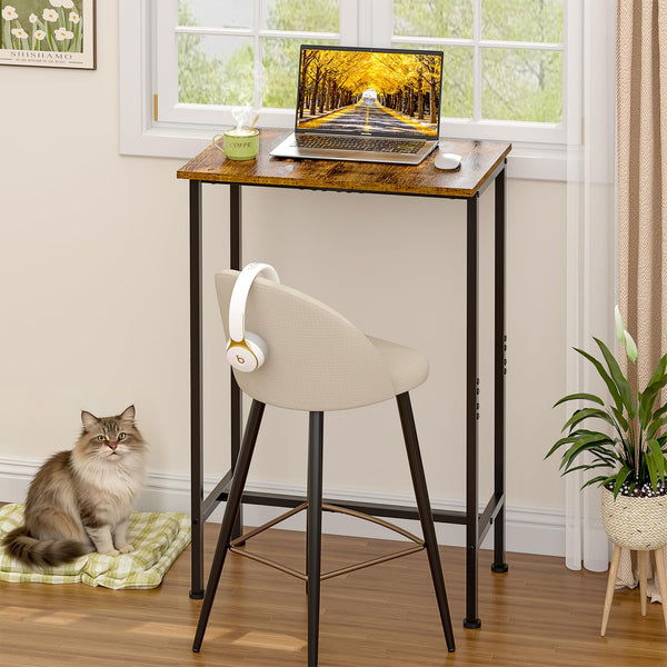 Compact Industrial Bar Height Table for Narrow Spaces