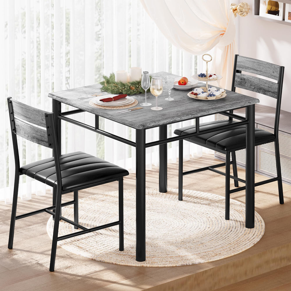 2-Person Dining Table Set with Upholstered Chairs
