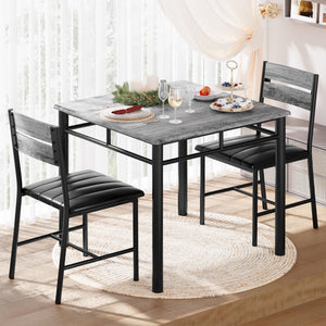 2-Person Dining Table Set with Upholstered Chairs