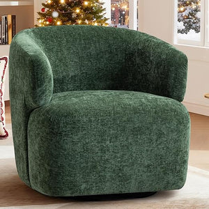 360° Swivel Barrel Accent Chair – Boucle Upholstered