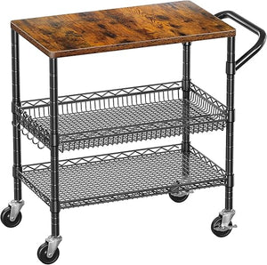 3-Tier Heavy Duty Rolling Utility Cart with Wheels