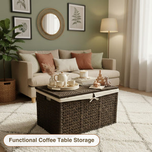 Wicker Storage Trunk with Lid