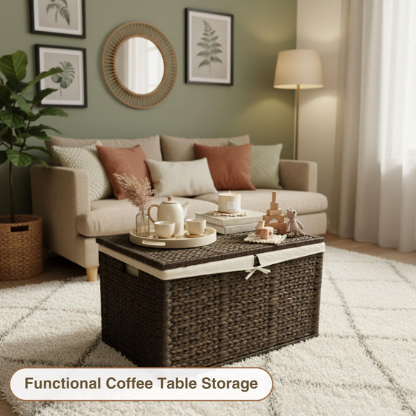 Wicker Storage Trunk with Lid
