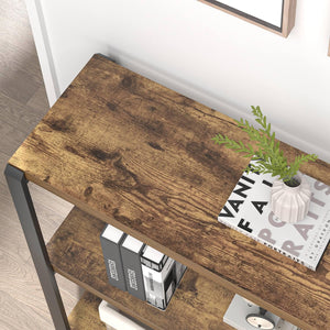 3-Tier Metal & Wood Bookshelf