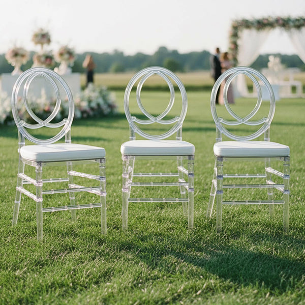 Clear Stackable Dining Chairs Set of 3 – Fully Assembled Transparent Acrylic Seating