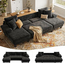 U-Shaped Convertible Sleeper Sofa with Pull-Out Bed