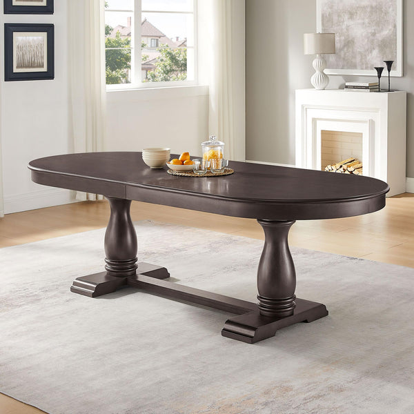 Oval Extendable Solid Wood Dining Table
