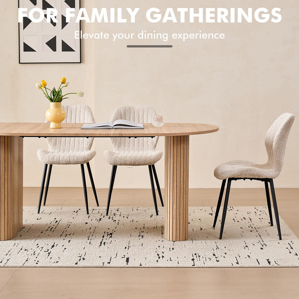 70.8 Inch Oval Dining Table for 4 to 6 People