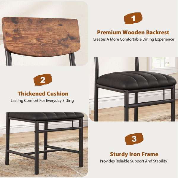 Industrial Dining Chairs Set of 6
