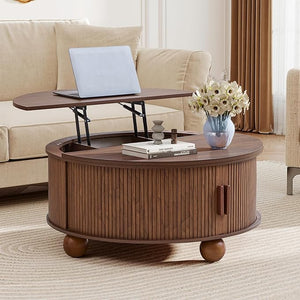 Round Lift-Top Coffee Table with Storage