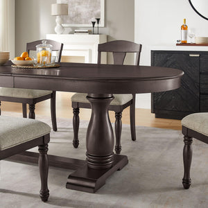 Oval Extendable Solid Wood Dining Table