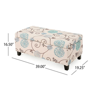 Fabric Storage Ottoman with Lid