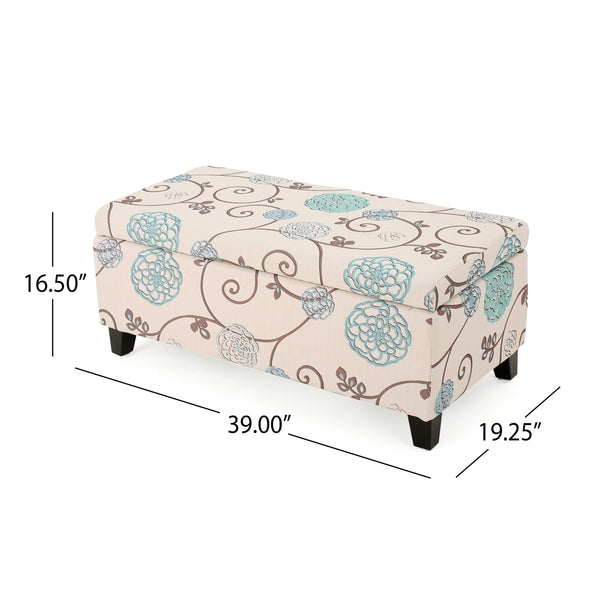 Fabric Storage Ottoman with Lid