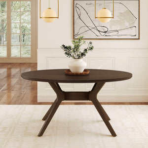 Oval Solid Wood Dining Table — 62 Inch, Seats 4