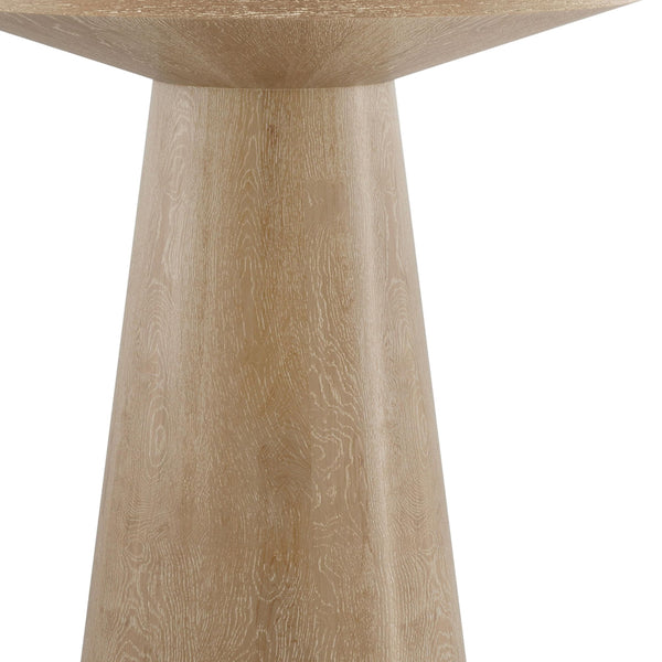 20-Inch Round End Table with Cone Pedestal Base