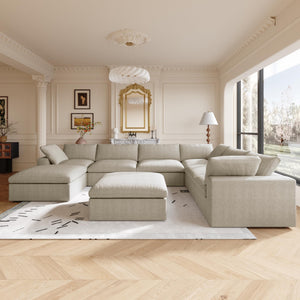 8-Piece Modular Sectional Sofa with Removable Covers