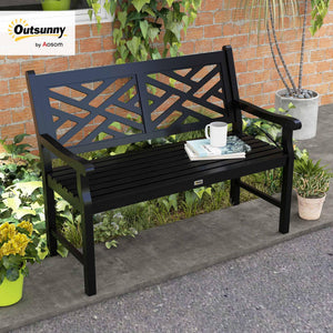 Outdoor Wood Patio Bench – 2-Person, 46" W