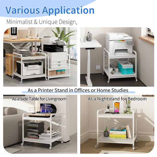 Under Desk Printer Stand with Power Outlet